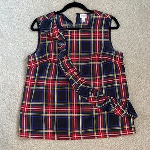 J Crew plaid blouse.